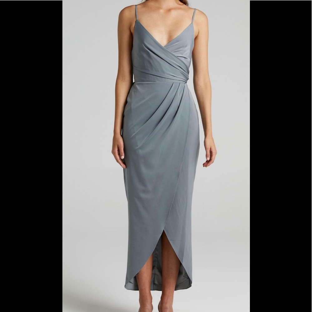 Dusty Blue Midi Dress